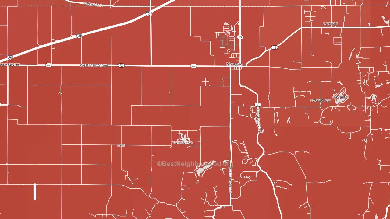 46157, IN block-group political-lean map