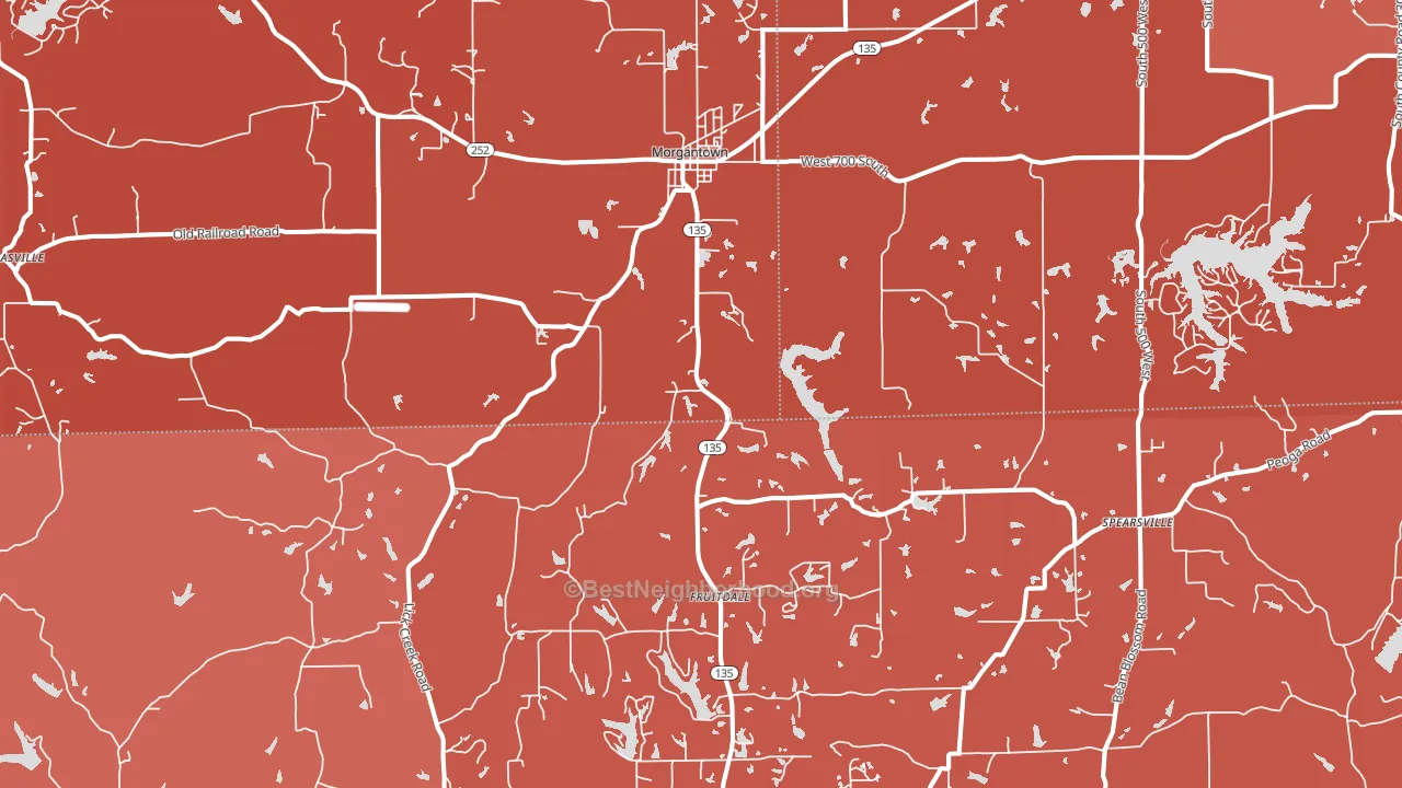 46160, IN block-group political-lean map
