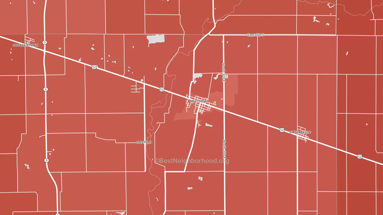 46161, IN block-group political-lean map
