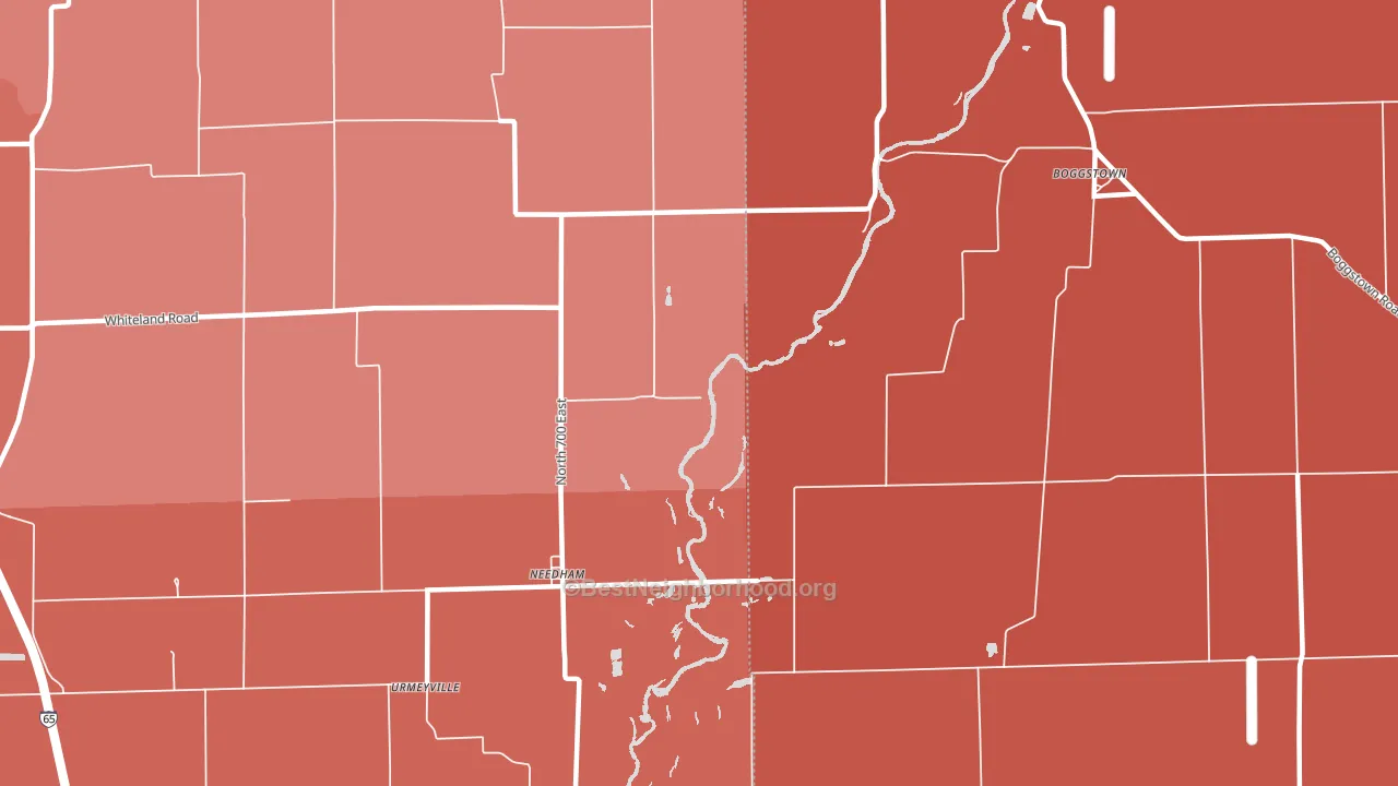 46162, IN block-group political-lean map