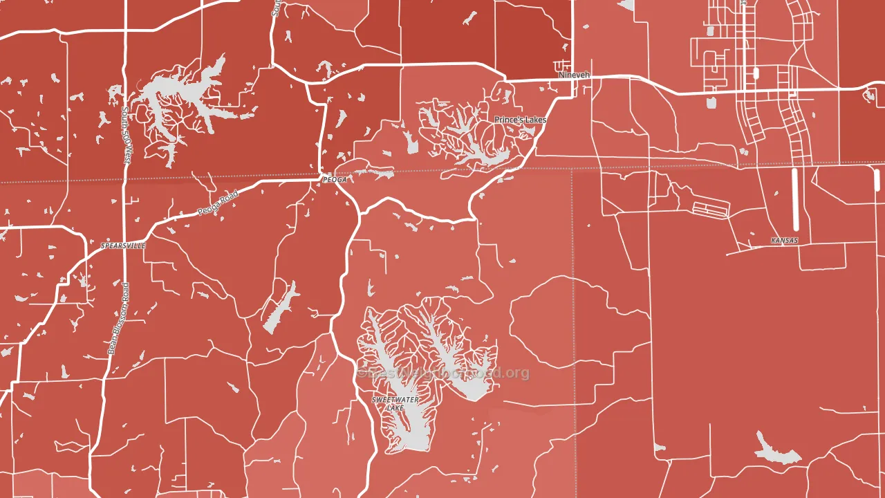 46164, IN block-group political-lean map