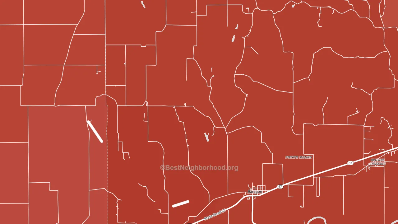 46166, IN block-group political-lean map