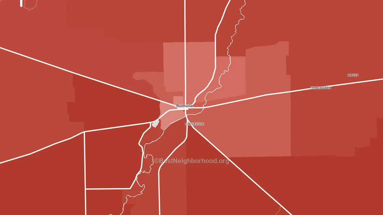 46173, IN block-group political-lean map