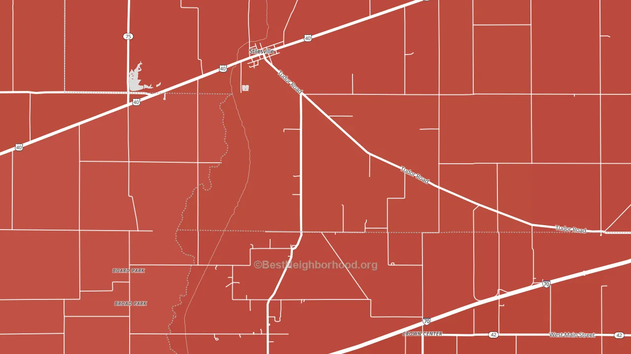 46180, IN block-group political-lean map
