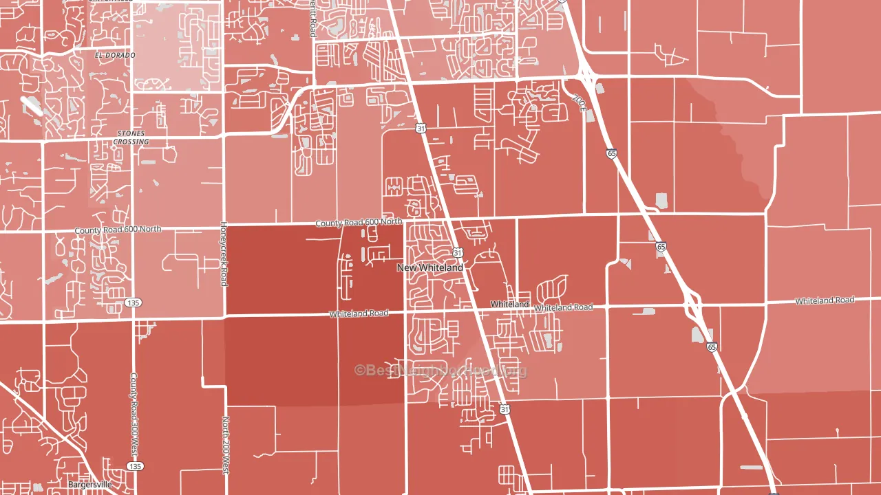 46184, IN block-group political-lean map