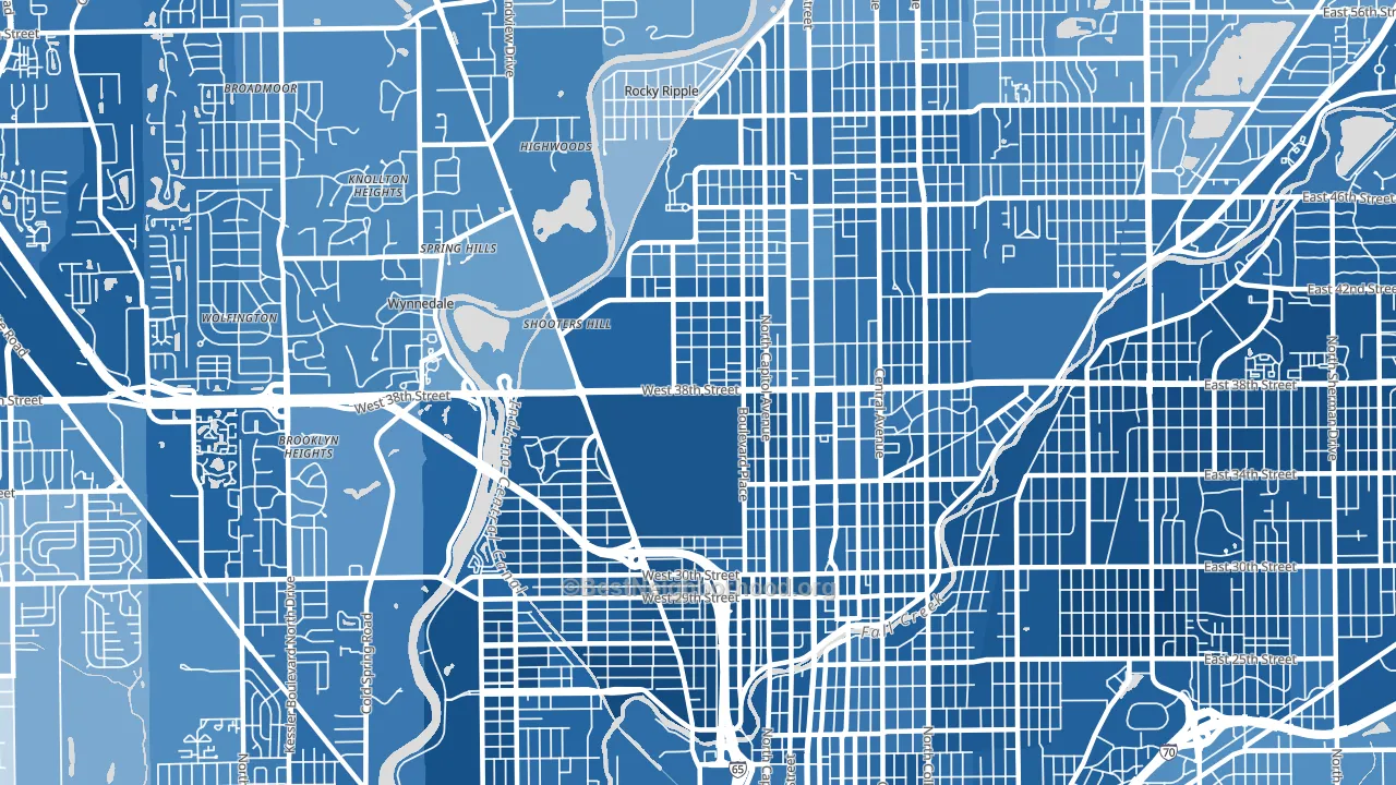46208, IN block-group political-lean map