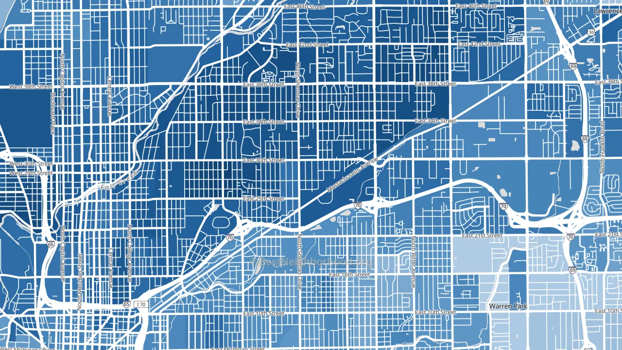 46218, IN block-group political-lean map