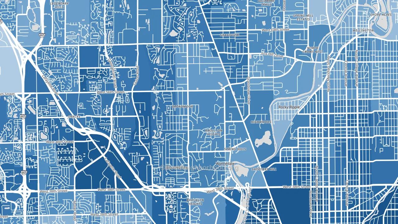 46228, IN block-group political-lean map