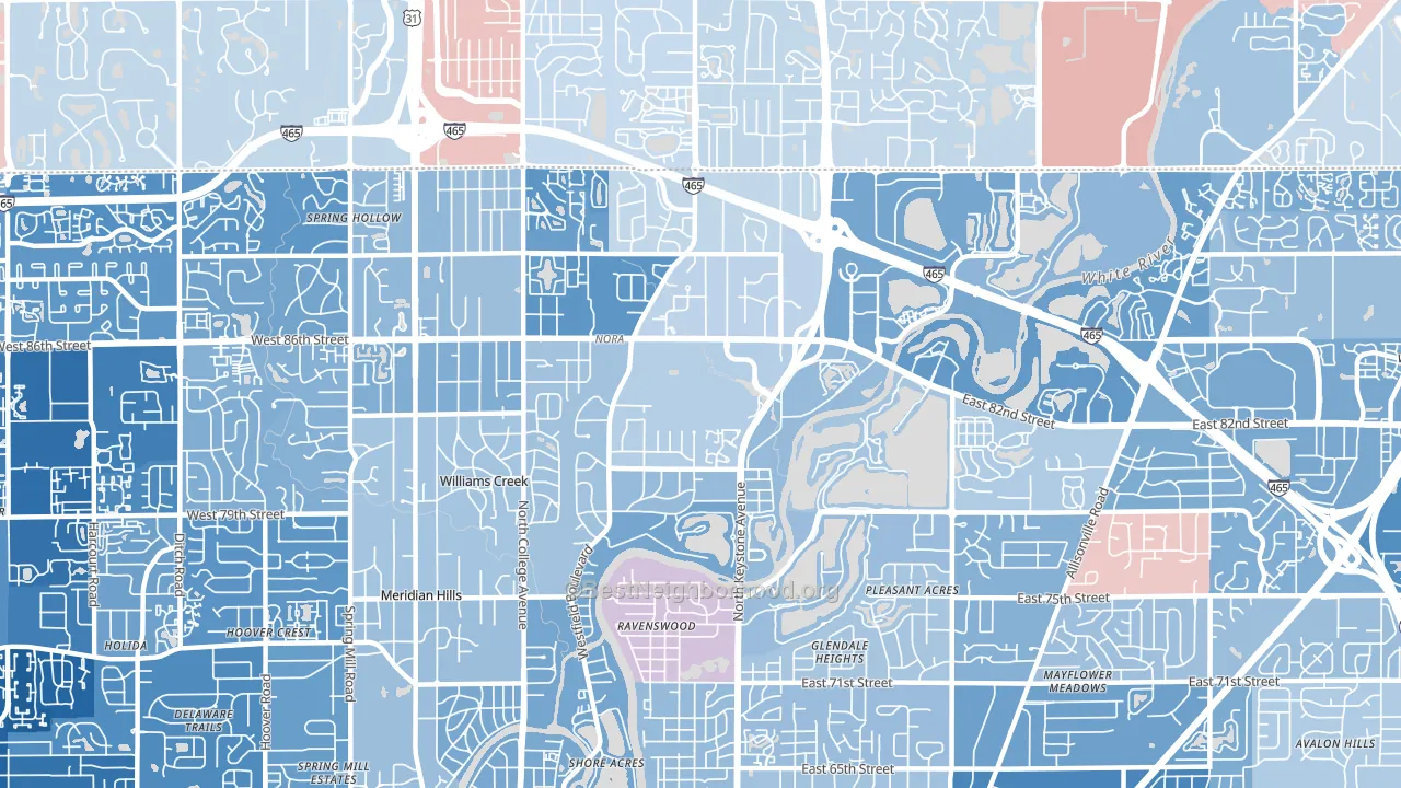 46240, IN block-group political-lean map
