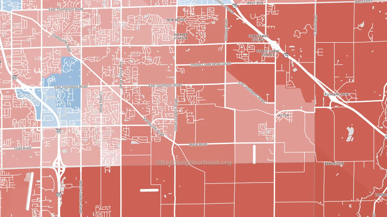 46259, IN block-group political-lean map