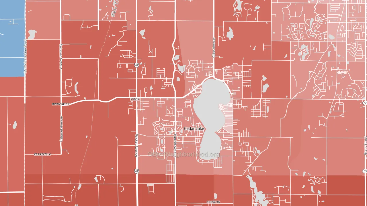 46303, IN block-group political-lean map