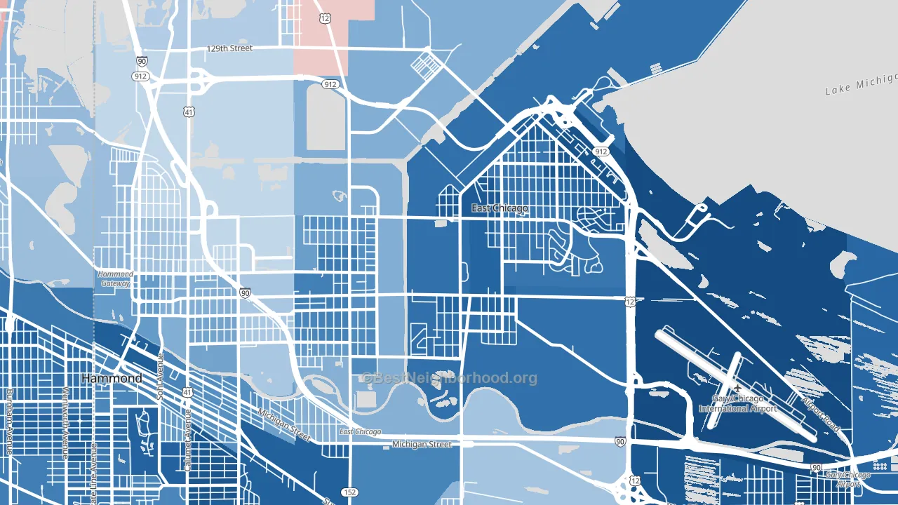 46312, IN block-group political-lean map