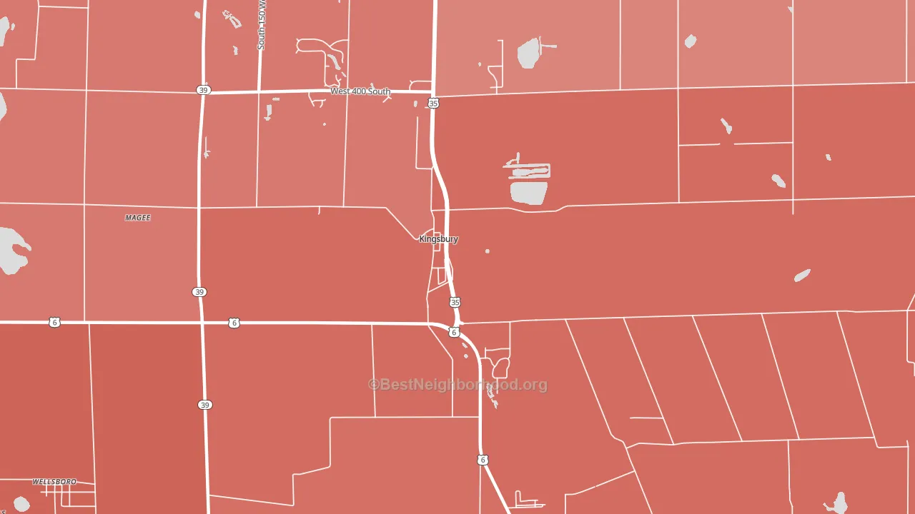 46345, IN block-group political-lean map
