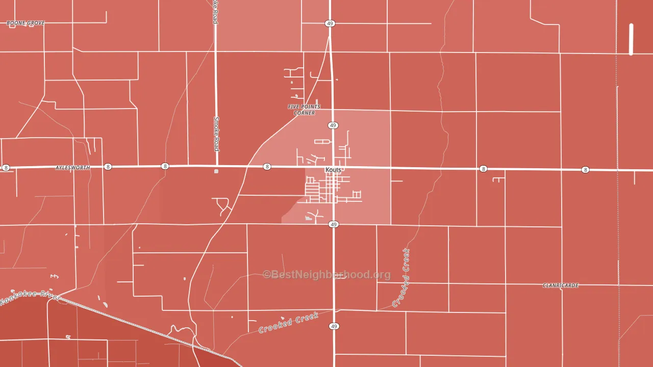 46347, IN block-group political-lean map