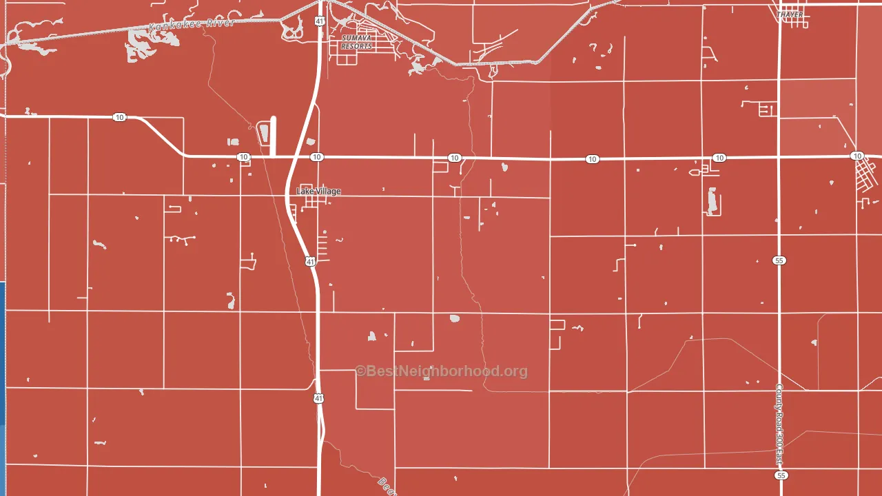46349, IN block-group political-lean map