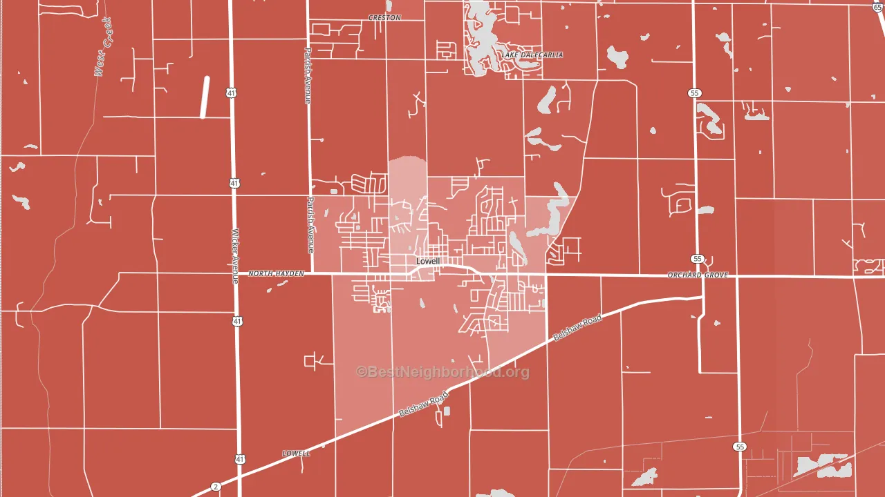 46356, IN block-group political-lean map