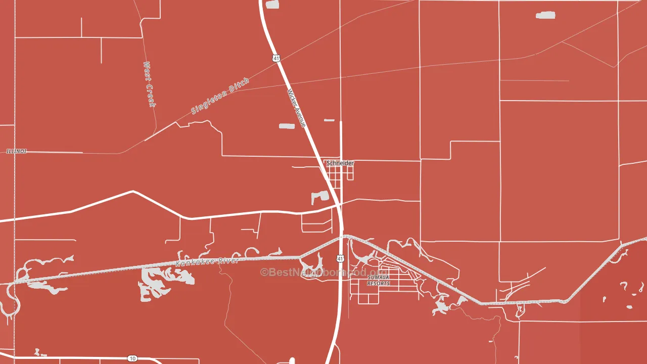 46376, IN block-group political-lean map