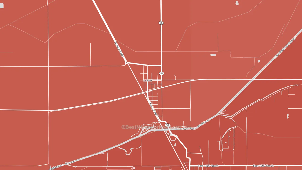 46377, IN block-group political-lean map