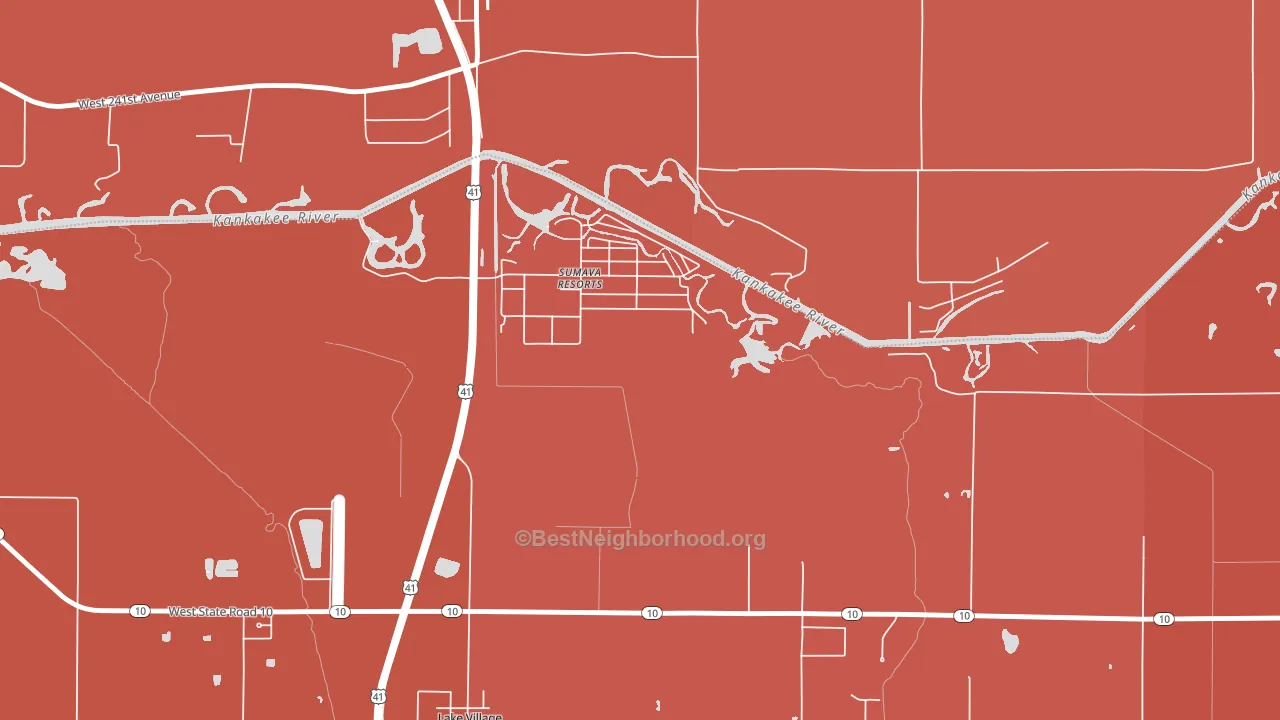 46379, IN block-group political-lean map