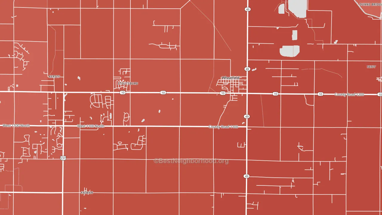 46392, IN block-group political-lean map