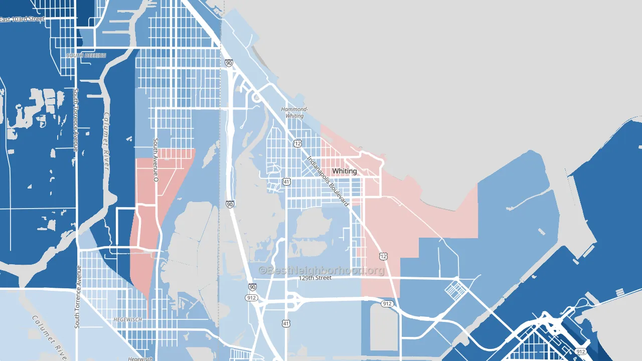 46394, IN block-group political-lean map