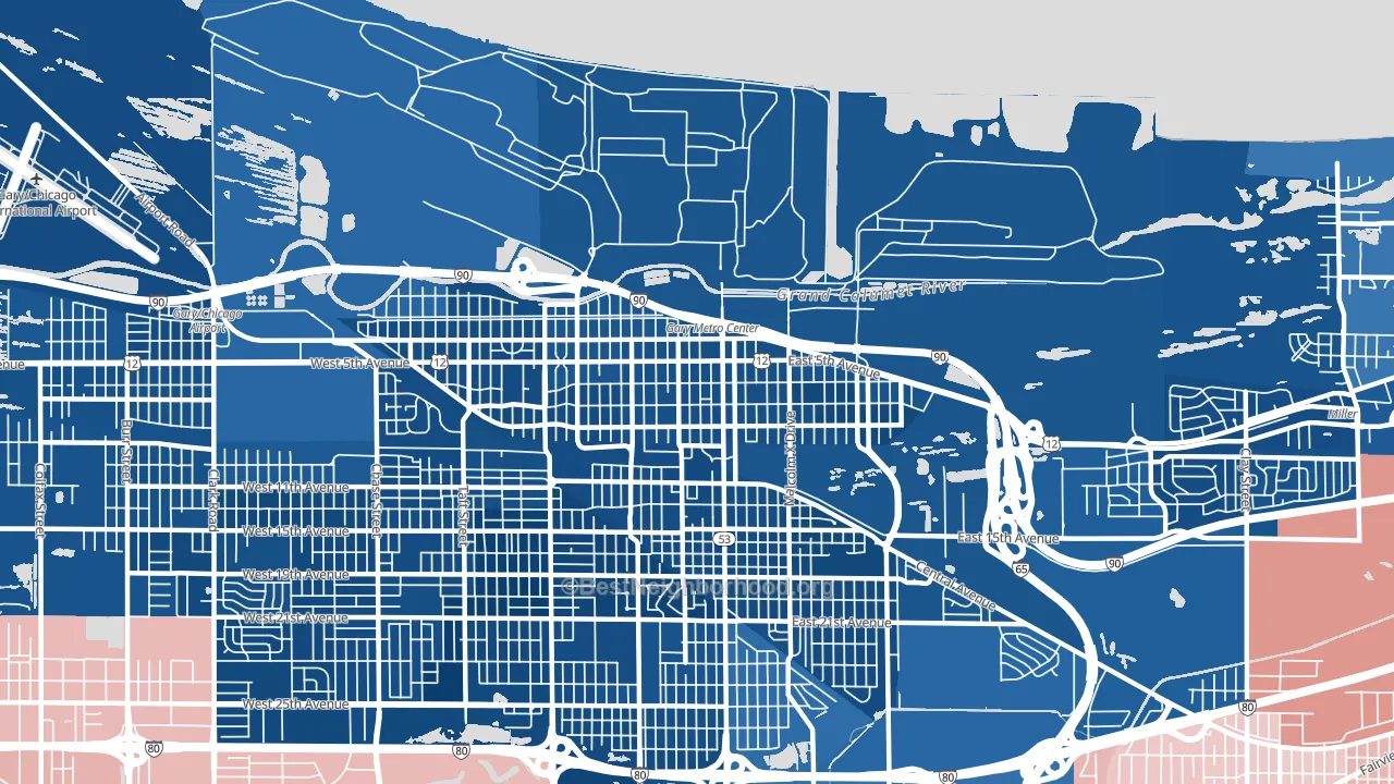 46402, IN block-group political-lean map