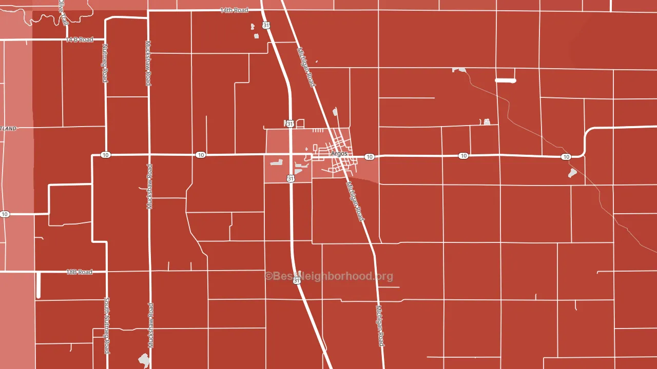 46501, IN block-group political-lean map