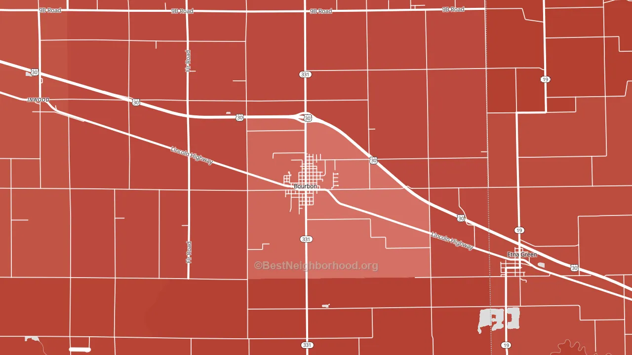 46504, IN block-group political-lean map