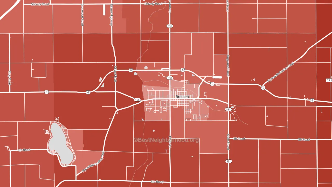 46506, IN block-group political-lean map