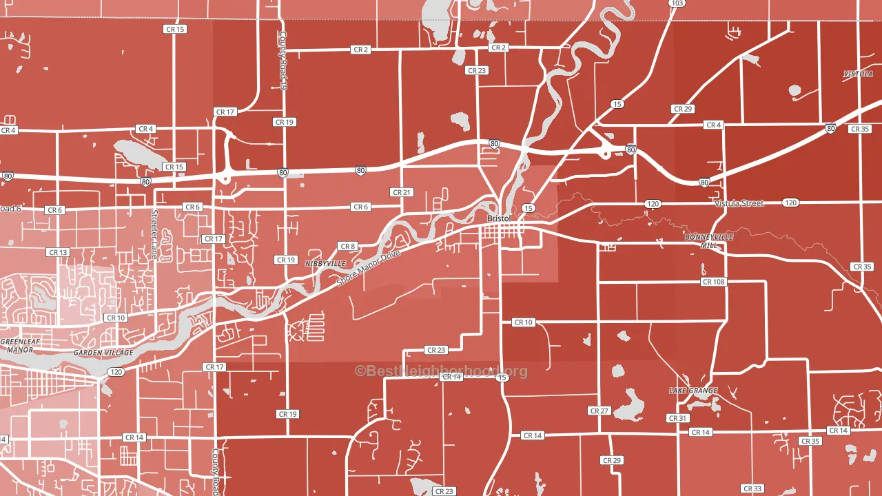 46507, IN block-group political-lean map