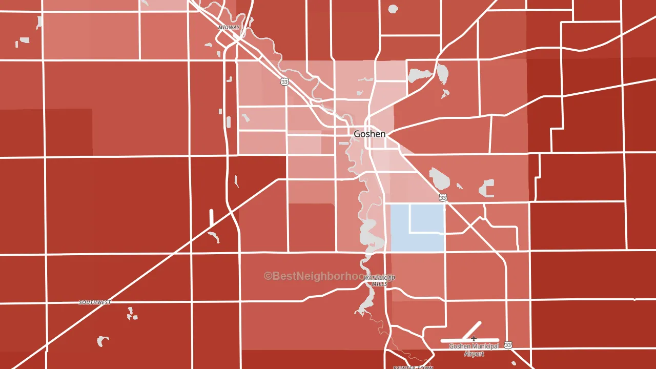 46526, IN block-group political-lean map
