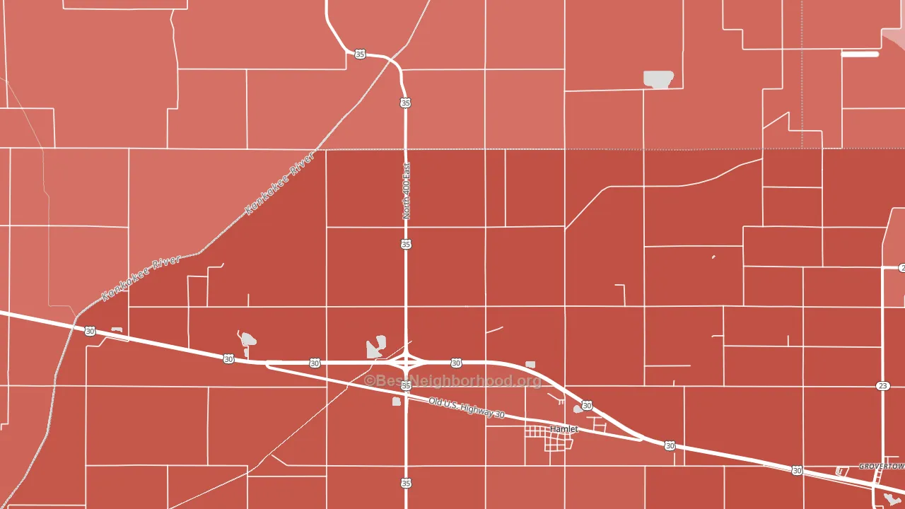 46532, IN block-group political-lean map
