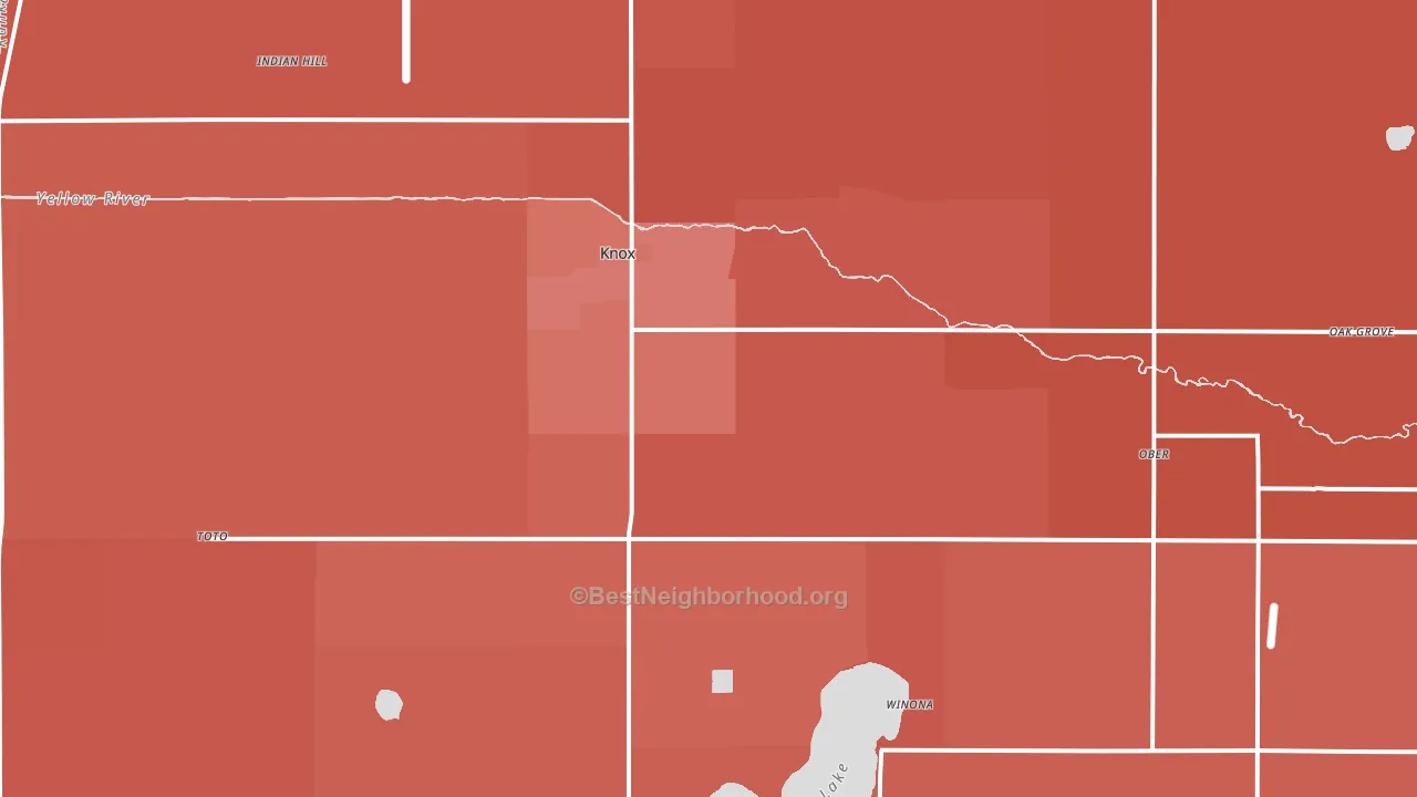 46534, IN block-group political-lean map