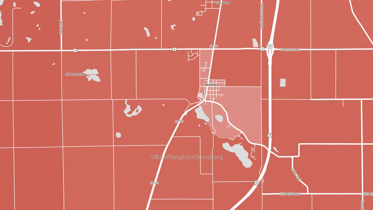 46536, IN block-group political-lean map