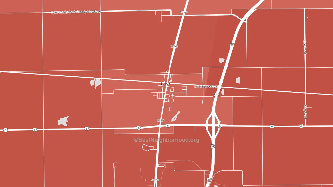 46537, IN block-group political-lean map