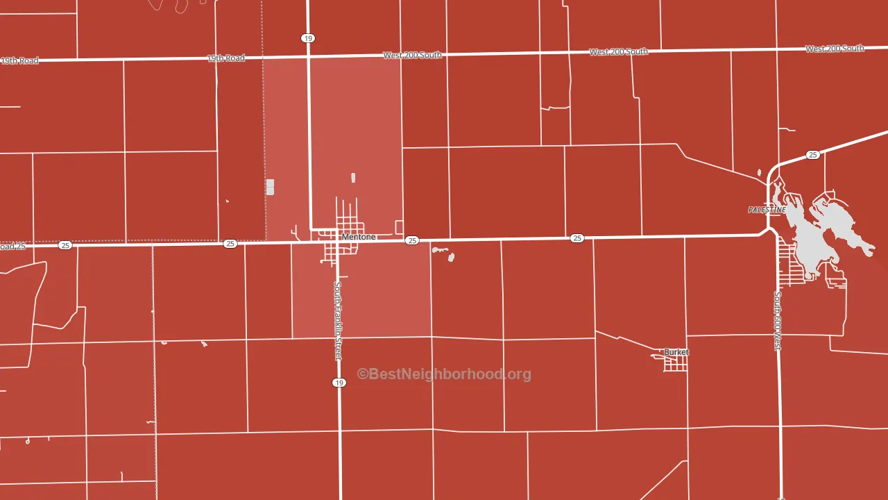 46539, IN block-group political-lean map