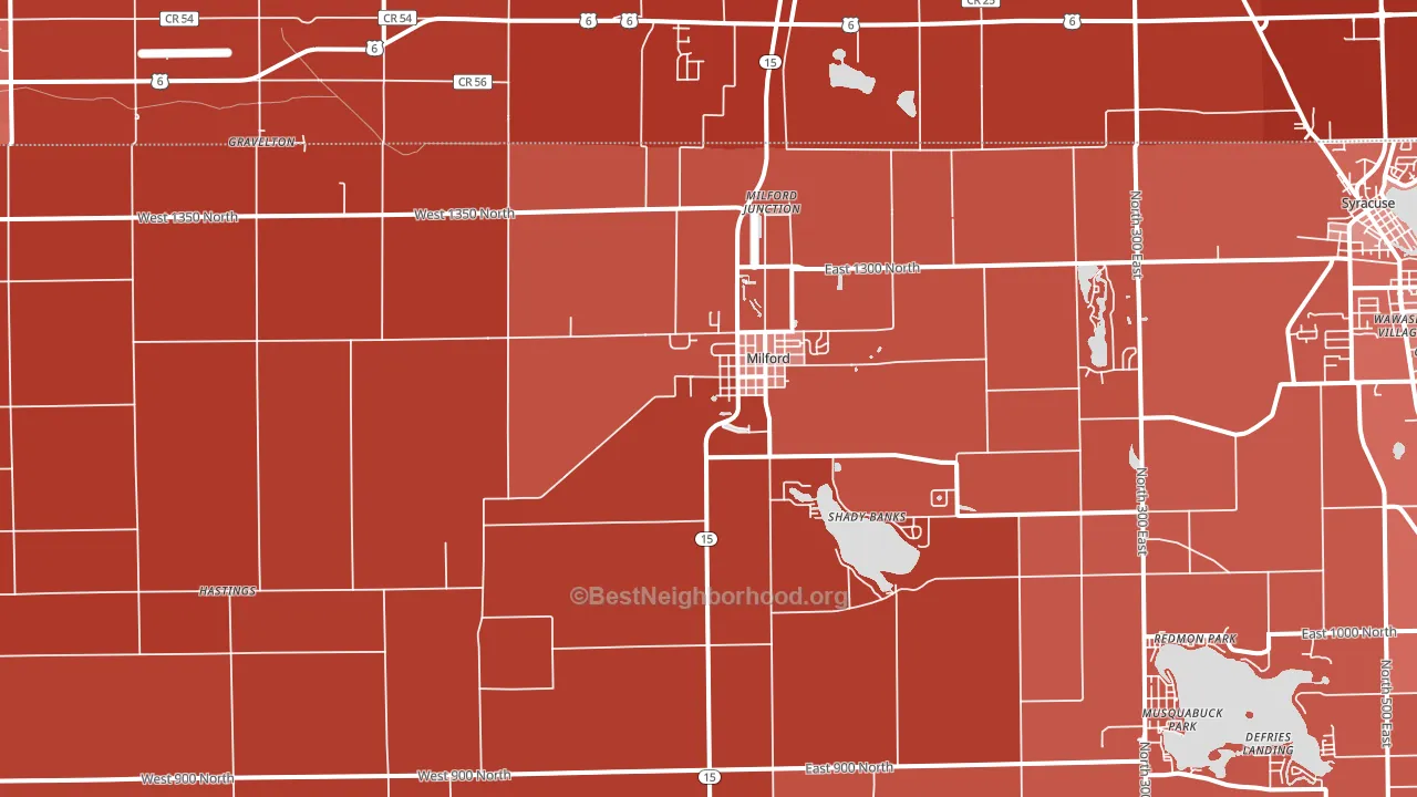 46542, IN block-group political-lean map