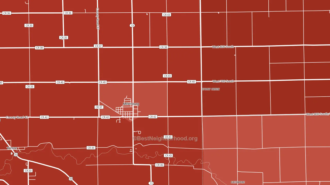 46543, IN block-group political-lean map
