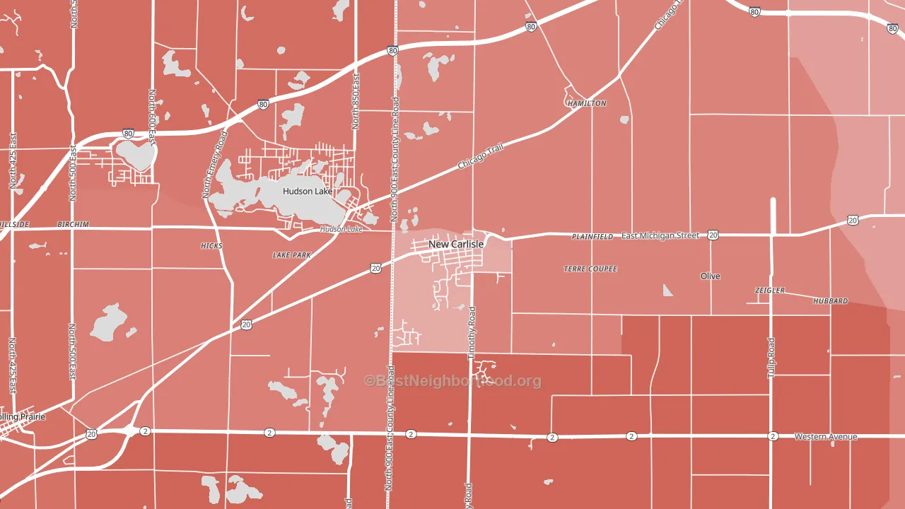 46552, IN block-group political-lean map
