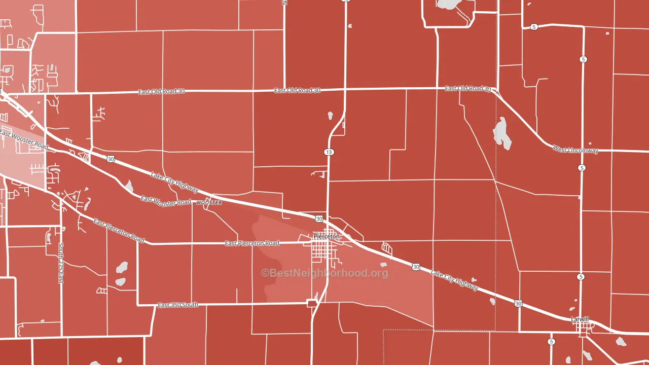 46562, IN block-group political-lean map