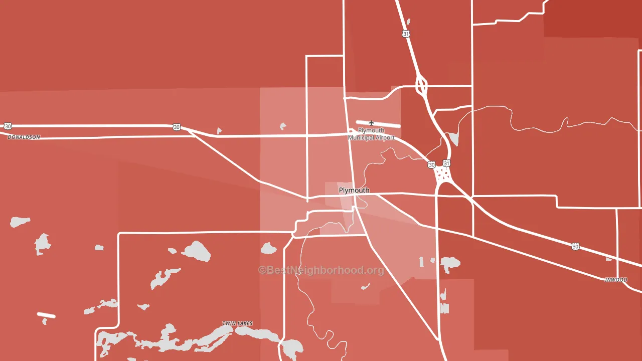 46563, IN block-group political-lean map