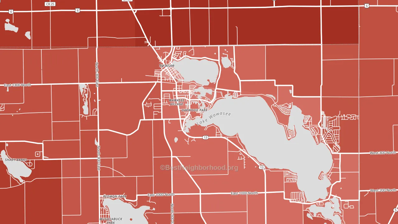 46567, IN block-group political-lean map