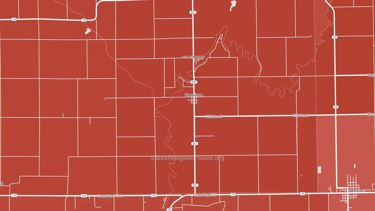 46570, IN block-group political-lean map