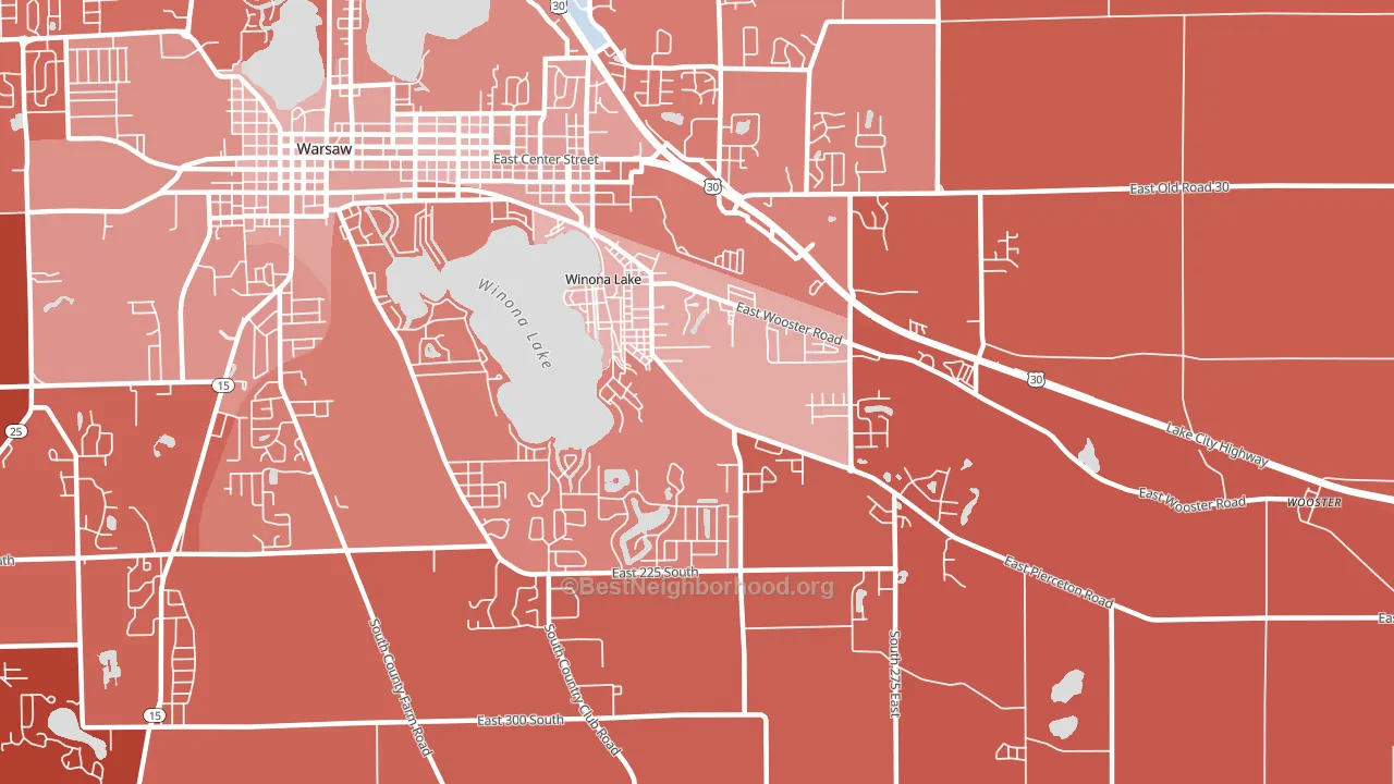 46590, IN block-group political-lean map