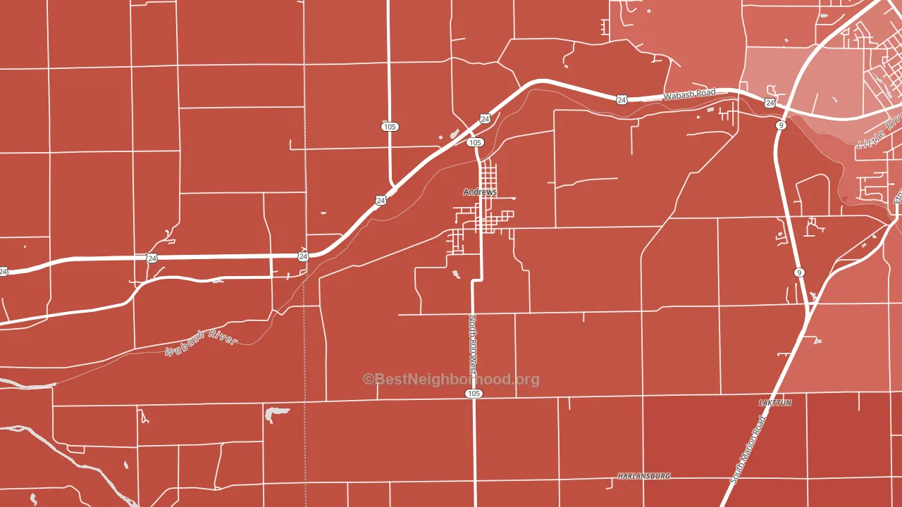 46702, IN block-group political-lean map
