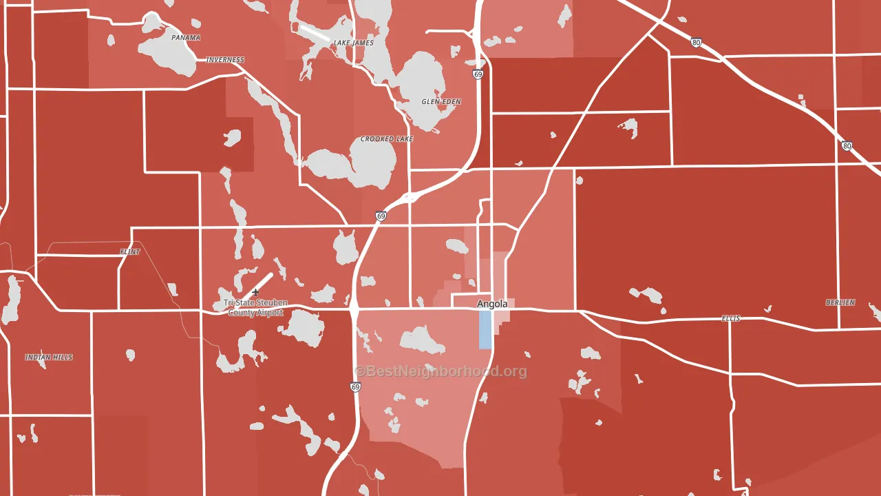 46703, IN block-group political-lean map