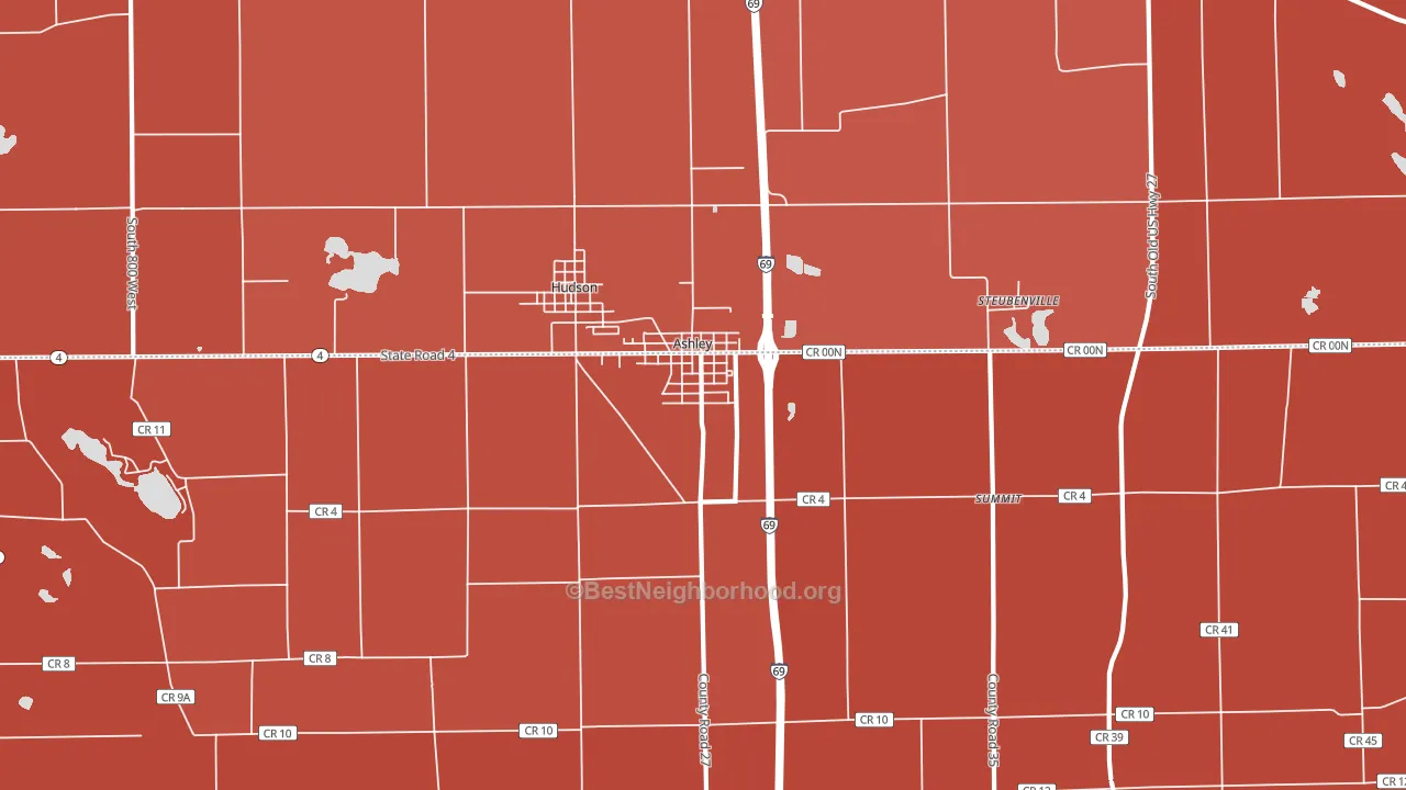 46705, IN block-group political-lean map