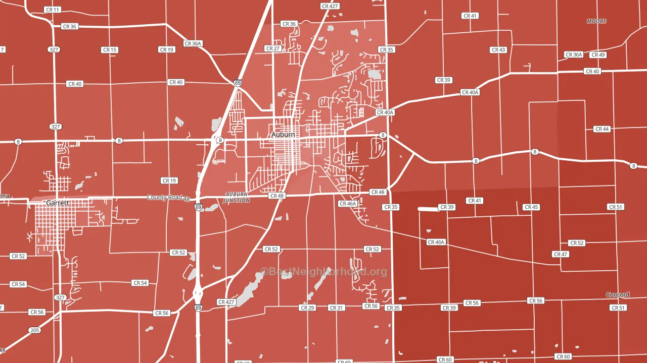 46706, IN block-group political-lean map