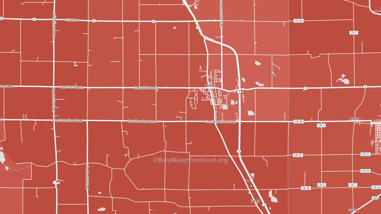 46710, IN block-group political-lean map