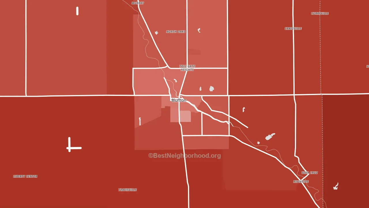 46714, IN block-group political-lean map